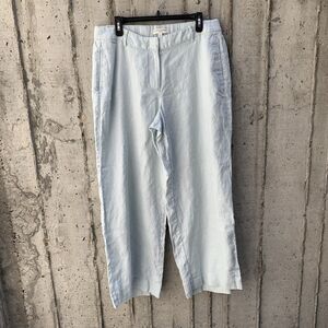 Banana Republic 100% Linen Wide-Leg Blue Pant Coastal Lagenlook Resortwear Sz L